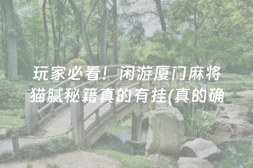 玩家必看！闲游厦门麻将猫腻秘籍真的有挂(真的确实是有挂)
