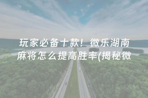 玩家必备十款！微乐湖南麻将怎么提高胜率(揭秘微信里赢牌的技巧)