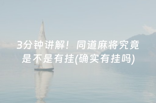 3分钟讲解！同道麻将究竟是不是有挂(确实有挂吗)