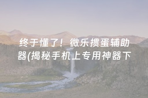 终于懂了！微乐掼蛋辅助器(揭秘手机上专用神器下载)