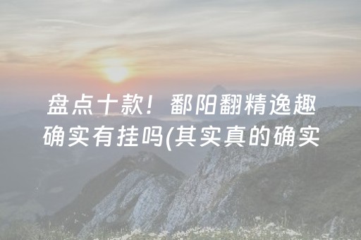 盘点十款！鄱阳翻精逸趣确实有挂吗(其实真的确实有挂)
