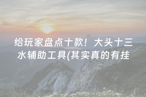 给玩家盘点十款！大头十三水辅助工具(其实真的有挂)