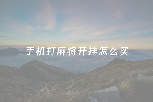 手机打麻将开挂怎么买（手机上麻将怎么开挂）
