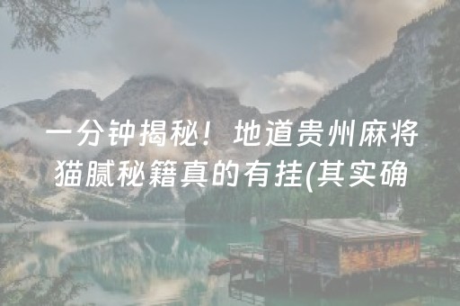 一分钟揭秘！地道贵州麻将猫腻秘籍真的有挂(其实确实有挂)