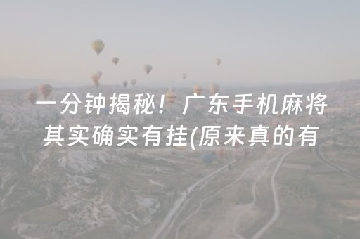 一分钟揭秘！广东手机麻将其实确实有挂(原来真的有挂)