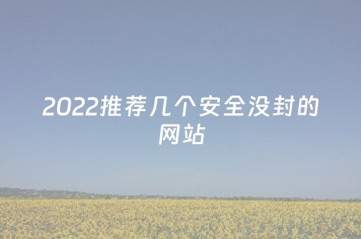 2022推荐几个安全没封的网站（2022推荐几个安全没封的网站免费）