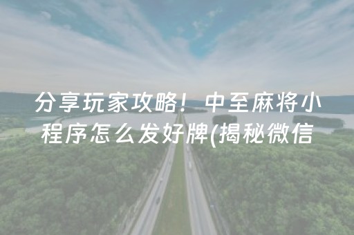 分享玩家攻略！中至麻将小程序怎么发好牌(揭秘微信里提高胜率)
