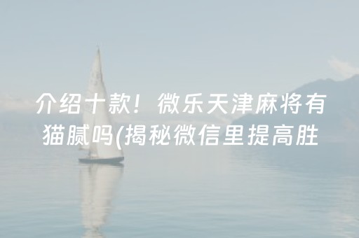 介绍十款！微乐天津麻将有猫腻吗(揭秘微信里提高胜率)