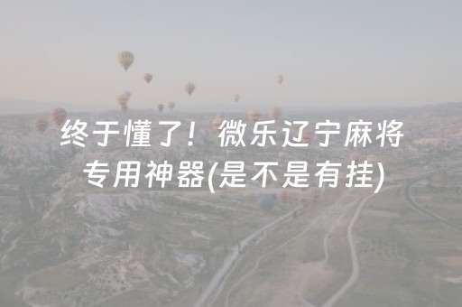 终于懂了！微乐辽宁麻将专用神器(是不是有挂)