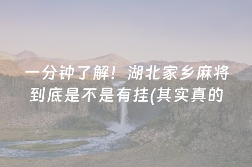 一分钟了解！湖北家乡麻将到底是不是有挂(其实真的有挂)