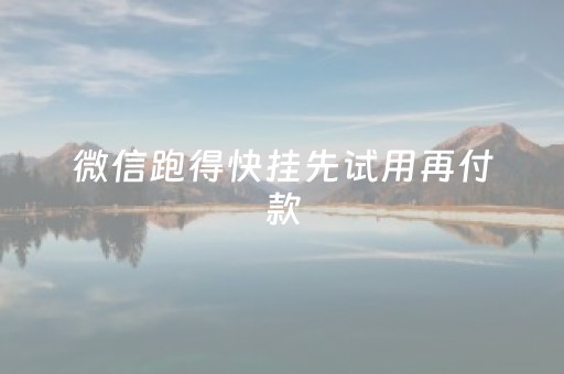 微信跑得快挂先试用再付款（微信跑得快开挂教程）