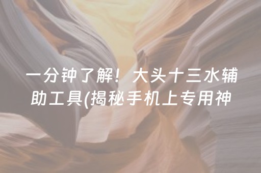 一分钟了解！大头十三水辅助工具(揭秘手机上专用神器下载)