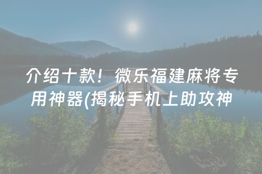 介绍十款！微乐福建麻将专用神器(揭秘手机上助攻神器)