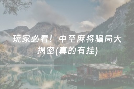 玩家必看！中至麻将骗局大揭密(真的有挂)