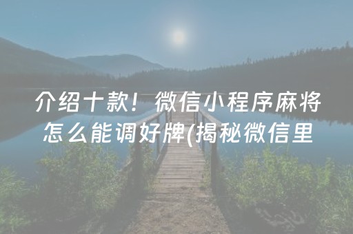 介绍十款！微信小程序麻将怎么能调好牌(揭秘微信里输赢规律)