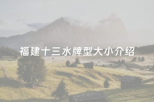 福建十三水牌型大小介绍（福建十三水玩法规则和技巧）