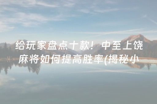 给玩家盘点十款！中至上饶麻将如何提高胜率(揭秘小程序赢牌技巧)