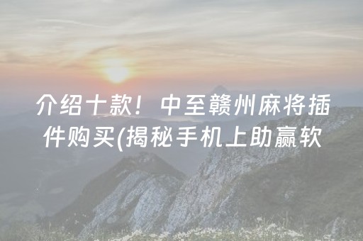 介绍十款！中至赣州麻将插件购买(揭秘手机上助赢软件)