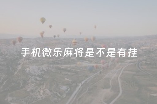 手机微乐麻将是不是有挂（微信上的微乐麻将有没有挂）