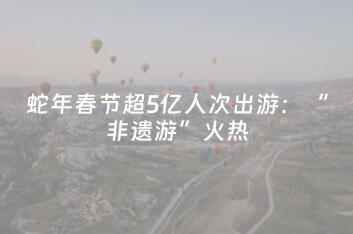 蛇年春节超5亿人次出游：“非遗游”火热，中外游客“双向奔赴”｜消费迎双春