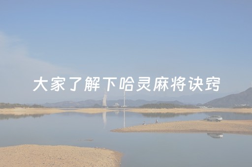 大家了解下哈灵麻将诀窍（哈灵麻将本地休闲棋牌安卓）