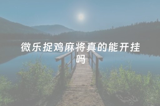 微乐捉鸡麻将真的能开挂吗（微乐捉鸡麻将开挂免费）