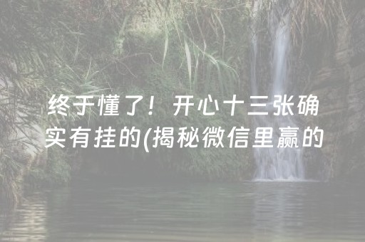 终于懂了！开心十三张确实有挂的(揭秘微信里赢的秘诀)