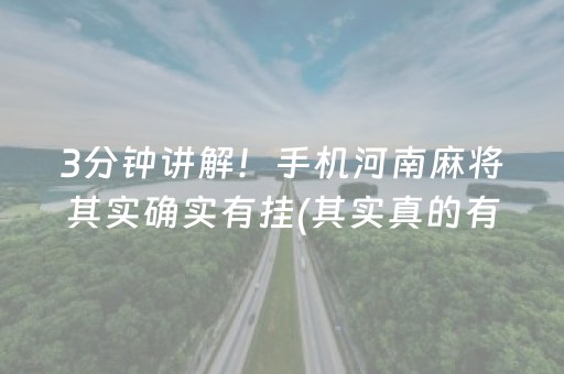 3分钟讲解！手机河南麻将其实确实有挂(其实真的有挂)
