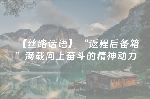 【丝路话语】“返程后备箱”满载向上奋斗的精神动力