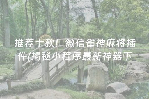 推荐十款！微信雀神麻将插件(揭秘小程序最新神器下载)