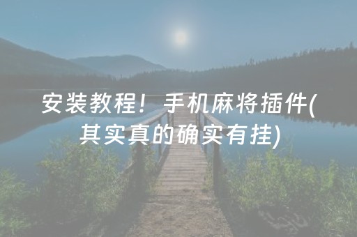 安装教程！手机麻将插件(其实真的确实有挂)