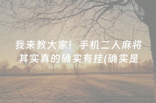 我来教大家！手机二人麻将其实真的确实有挂(确实是有挂)