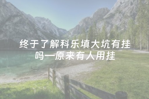 终于了解科乐填大坑有挂吗—原来有人用挂（科乐填大坑辅助器免费）