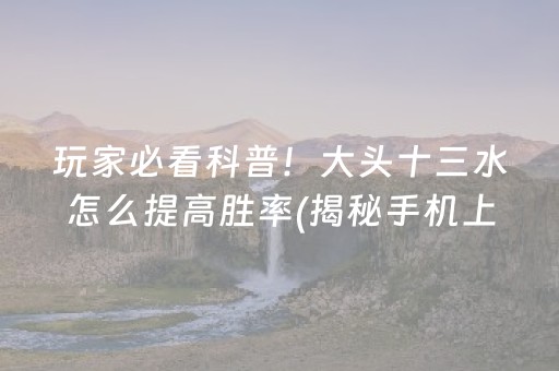 玩家必看科普！大头十三水怎么提高胜率(揭秘手机上系统发好牌)