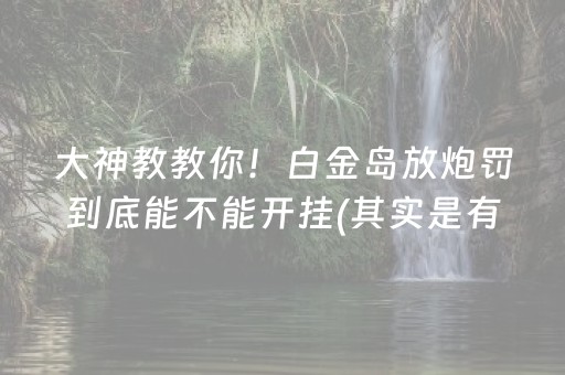 大神教教你！白金岛放炮罚到底能不能开挂(其实是有挂确实有挂)