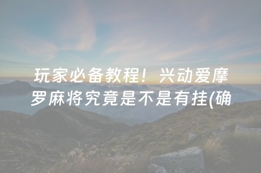玩家必备教程！兴动爱摩罗麻将究竟是不是有挂(确实真有挂)