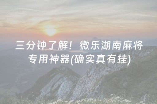三分钟了解！微乐湖南麻将专用神器(确实真有挂)