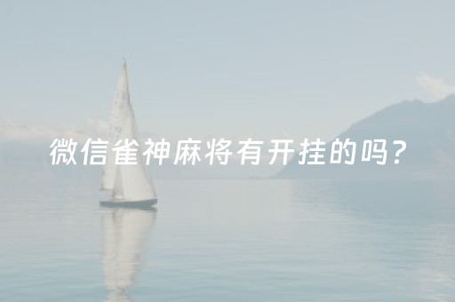 微信雀神麻将有开挂的吗?（微信雀神麻将有开挂的吗）