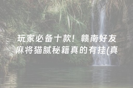 玩家必备十款！赣南好友麻将猫腻秘籍真的有挂(真的有挂)