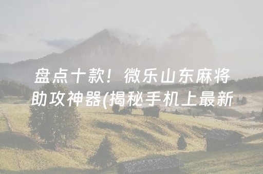 盘点十款！微乐山东麻将助攻神器(揭秘手机上最新神器下载)