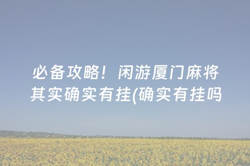 必备攻略！闲游厦门麻将其实确实有挂(确实有挂吗)