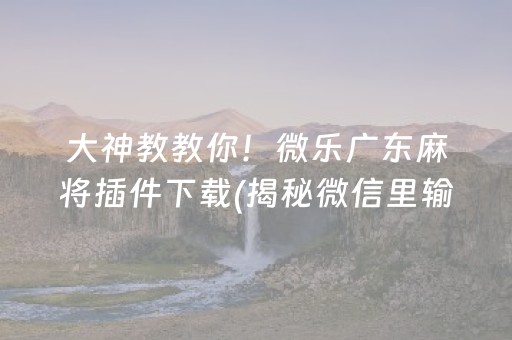 大神教教你！微乐广东麻将插件下载(揭秘微信里输赢技巧)