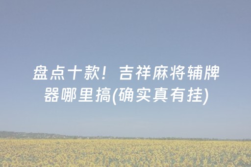 盘点十款！吉祥麻将辅牌器哪里搞(确实真有挂)