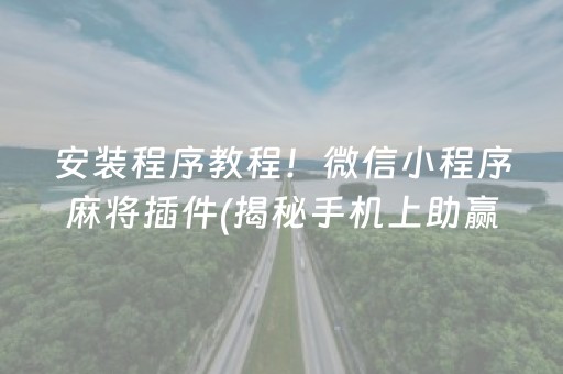 安装程序教程！微信小程序麻将插件(揭秘手机上助赢神器)