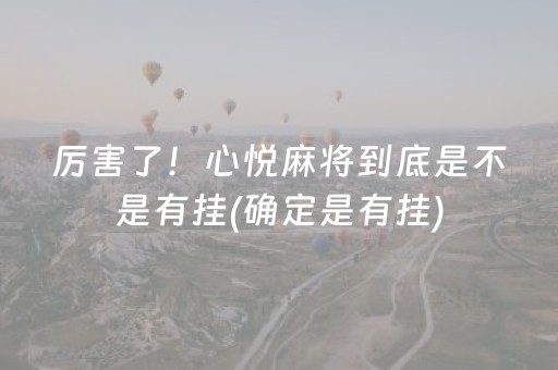 厉害了！心悦麻将到底是不是有挂(确定是有挂)