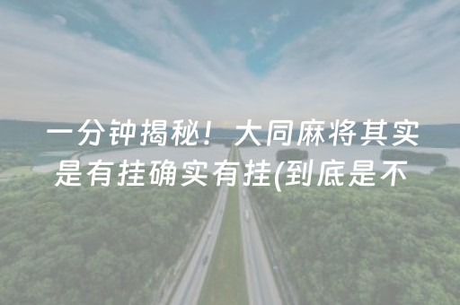 一分钟揭秘！大同麻将其实是有挂确实有挂(到底是不是有挂)