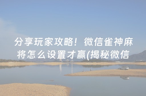 分享玩家攻略！微信雀神麻将怎么设置才赢(揭秘微信里助赢神器)