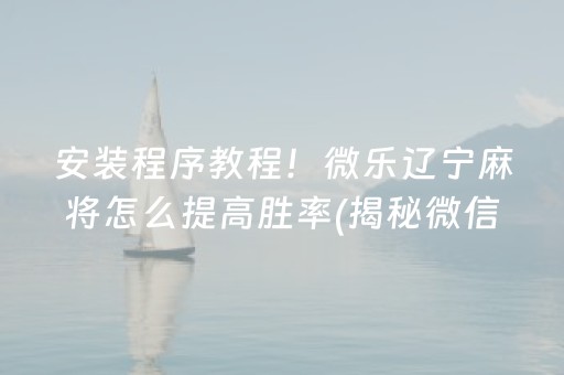 安装程序教程！微乐辽宁麻将怎么提高胜率(揭秘微信里插件购买)