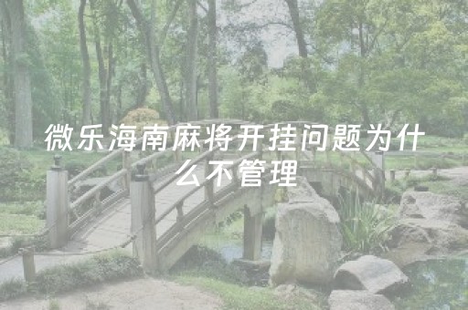 微乐海南麻将开挂问题为什么不管理（微乐麻将开挂会封号吗）