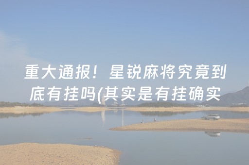 重大通报！星锐麻将究竟到底有挂吗(其实是有挂确实有挂)